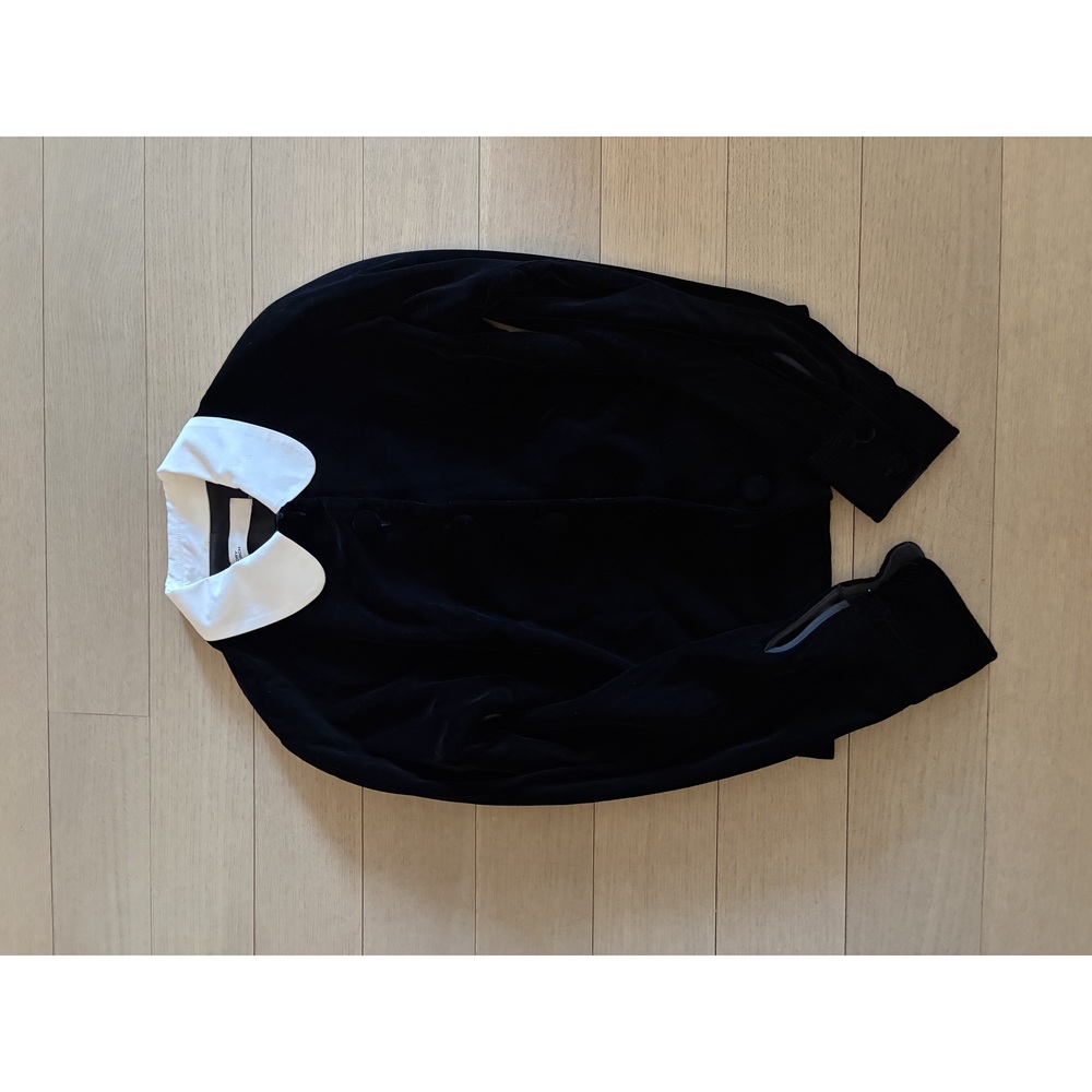 Tory Burch Peter Pan Collar Top Black White Size XS